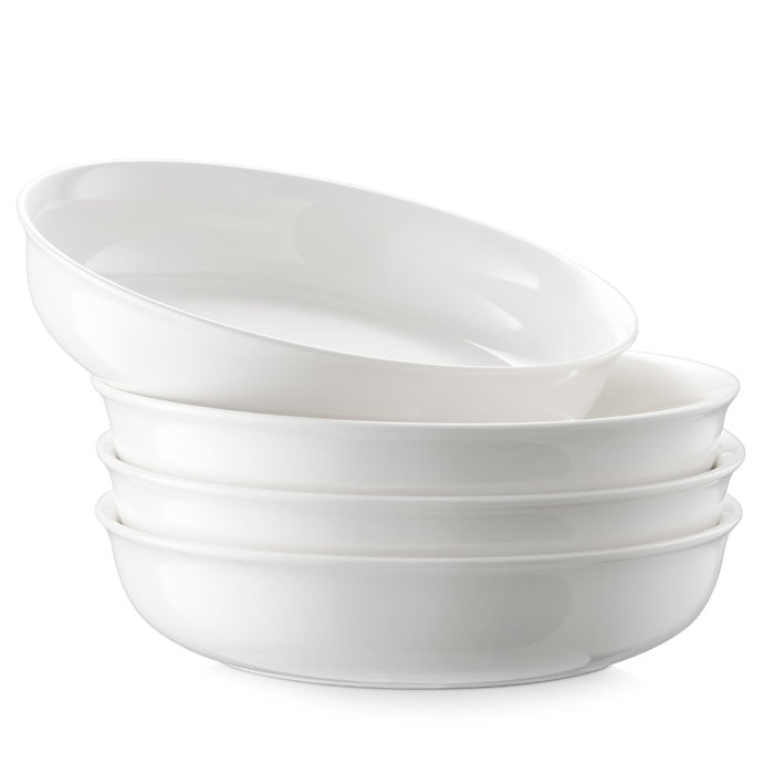 DOWAN 46Oz White Ceramic Pasta Bowls , Large Salad Serving Bowls Set Of 4 & Reviews Wayfair